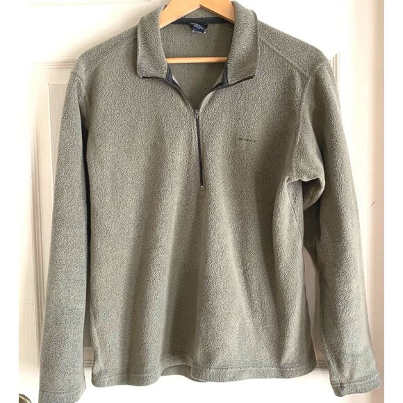size M Patagonia Capilene olive green fleece 1/4 zip pullover - Picture 1 of 6